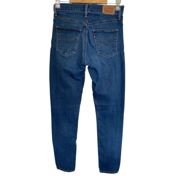 Levis Mid Rise Skinny Faded Blue Denim Jeans Women's Size 28 X 30 (actual 26x30) - Picture 2 of 13